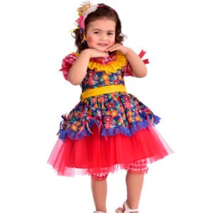 Vestido Festa Junina Infantil com Tiara – Caipira – 658