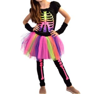 Fantasia Bambolê Infantil Halloween Caveira Flúor Leg-170L