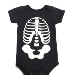 Body Bebê Halloween – Fantasia Esqueleto – Mesversário 9129