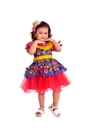 Vestido Festa Junina Infantil com Tiara - Caipira - 658