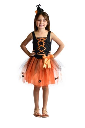 Fantasia Bambolê Infantil Halloween Bruxa com tiara-132