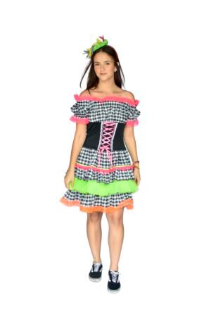 Vestido Festa Junina Teen + Tiara - São João - 946